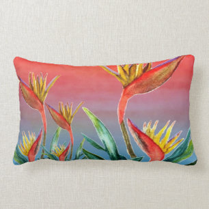 Almohada lumbar Ave del Paraíso del arte