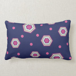Almohada lumbar azul de los hexágonos