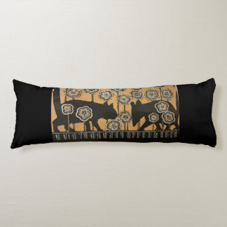 almohada lumbar con arte original gato y opossum