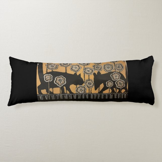 almohada lumbar con arte original gato y opossum (Anverso)
