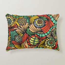 Almohada lumbar con patrón botánico Zentangle artí