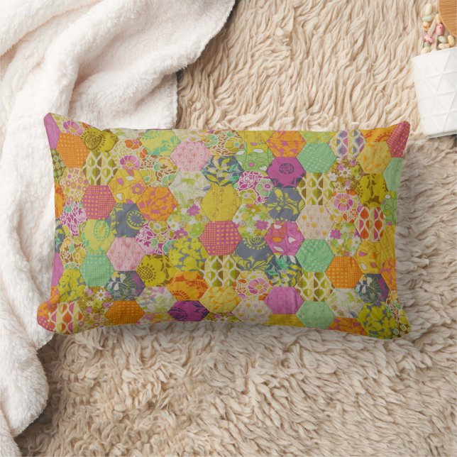 Almohada lumbar con patrón de colcha (Manta)