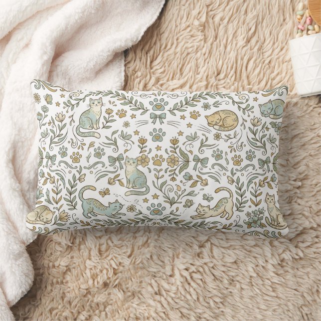 Almohada Lumbar con Patrón de Gato de Estilo Bohem (Manta)