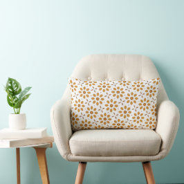 Almohada lumbar con patrón de pétalo/Semilla dorad