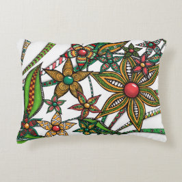 Almohada lumbar con patrón floral de Zentangle art