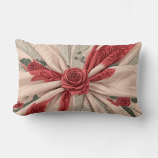 almohada lumbar con rosas