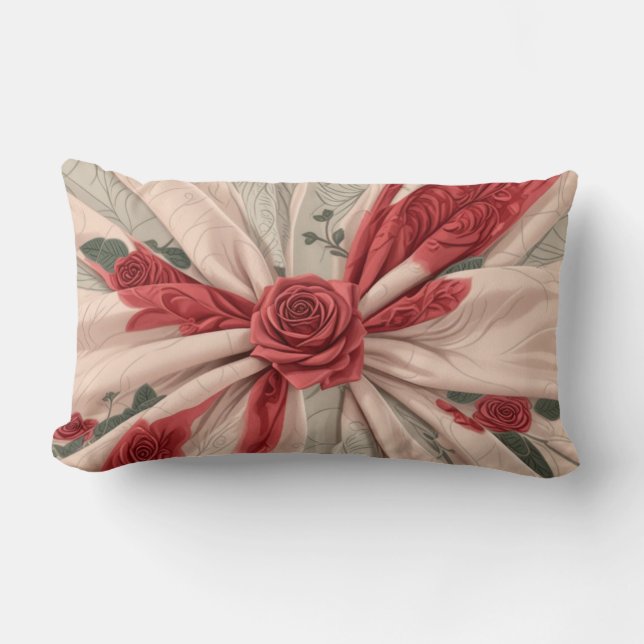 almohada lumbar con rosas (Anverso)
