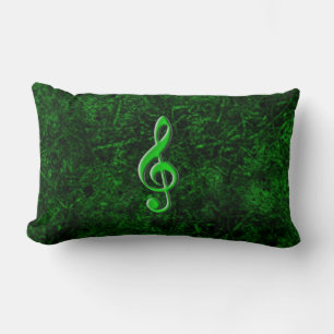 Almohada lumbar con símbolo de nota musical verde
