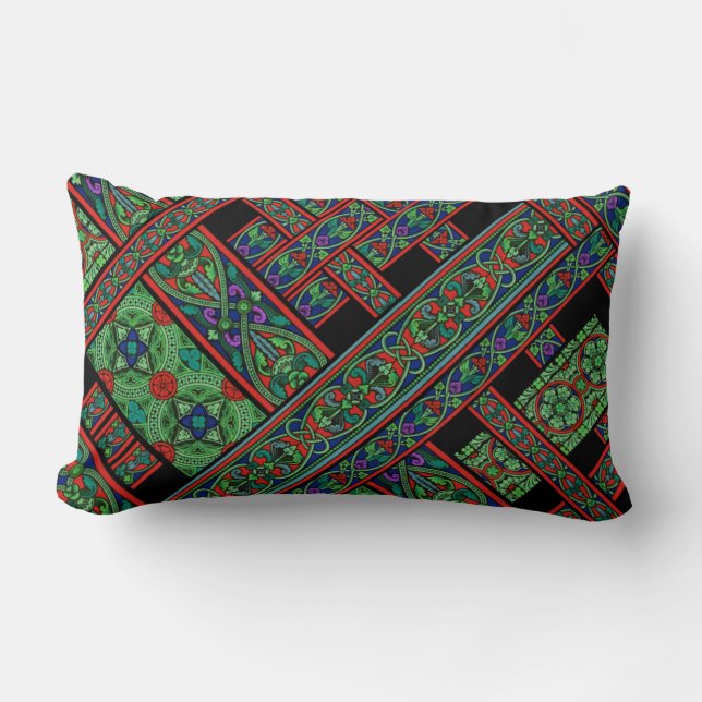 Almohada Lumbar Crepusculo Esmeralda Diagonal (Anverso)