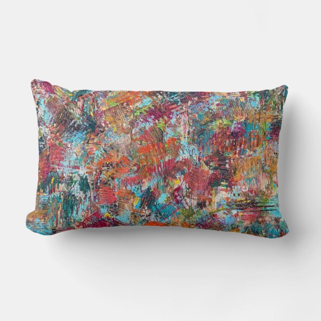 Almohada lumbar de algodón Plum Crazy (Anverso)