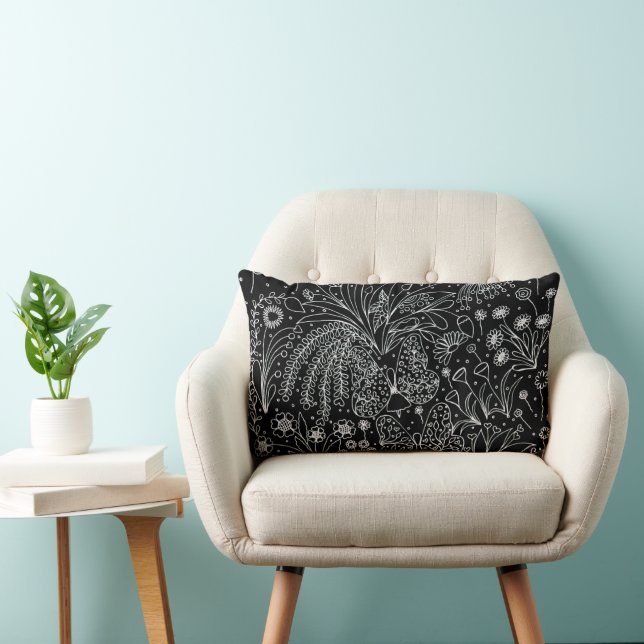 Almohada lumbar de arte botánico de susurros de la (Silla)