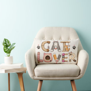 Almohada lumbar de arte con palabras para amantes 