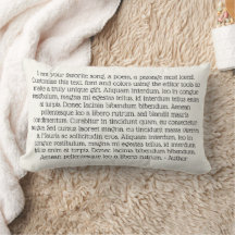 Almohada lumbar de arte de letra de canción person