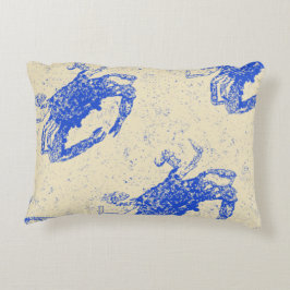 Almohada lumbar de cangrejo azul en decoración cos