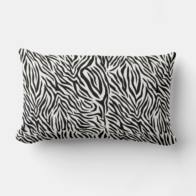 Almohada Lumbar de Cebra 13" x 21" (Anverso)