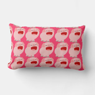 Almohada lumbar de cerdo cantor de dibujos animado