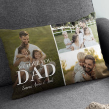 Almohada Lumbar de Colaje de 3 Fotos 'Te Amamos Pa