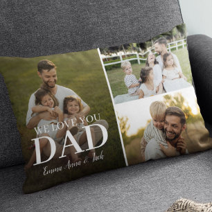 Almohada Lumbar de Colaje de 3 Fotos 'Te Amamos Pa