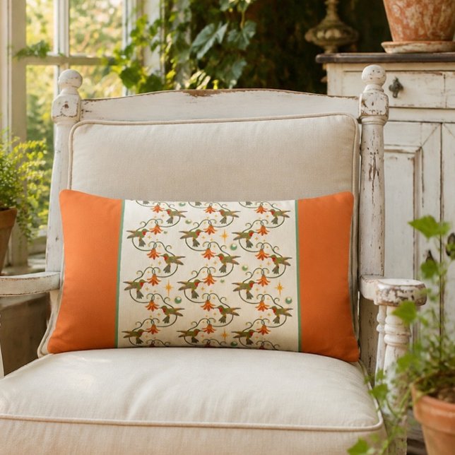 Almohada lumbar de colibríes vintage (Subido por el creador)