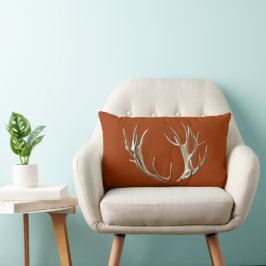 Almohada lumbar de color naranja rústico con cuern