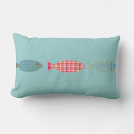 Almohada lumbar de color verde mar con tres Co
