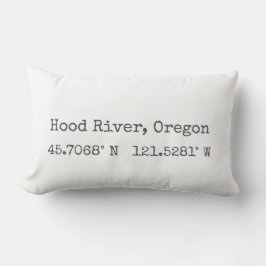Almohada lumbar de coordenadas de Hood River, Oreg