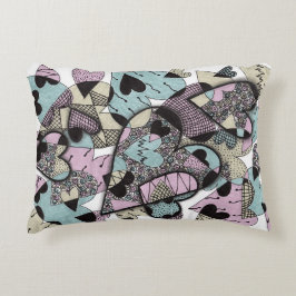 Almohada lumbar de corazones Zentangle artísticos 