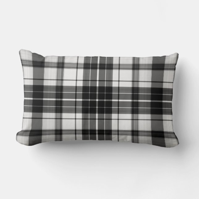 Almohada Lumbar de Cuadros Negros (Anverso)