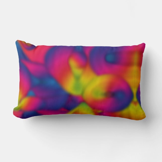 Almohada lumbar de diseño abstracto de arcoíris (Anverso)