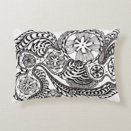 Almohada lumbar de encaje negro y blanco minimalis