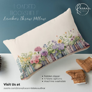 Almohada lumbar de estante de libros cargada