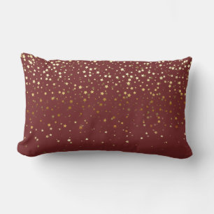 Almohada lumbar de estrellas doradas pequeñas de i