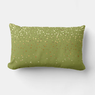 Almohada lumbar de estrellas doradas pequeñas de i