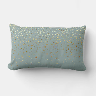 Almohada lumbar de estrellas doradas pequeñas de i