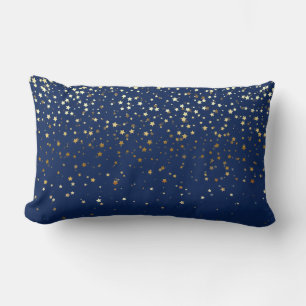 Almohada lumbar de estrellas doradas pequeñas de i