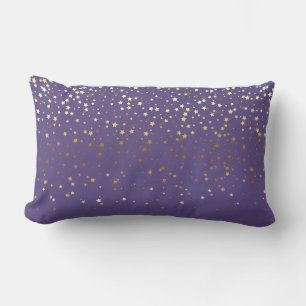 Almohada lumbar de estrellas doradas pequeñas para