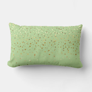 Almohada lumbar de estrellas doradas pequeñas para