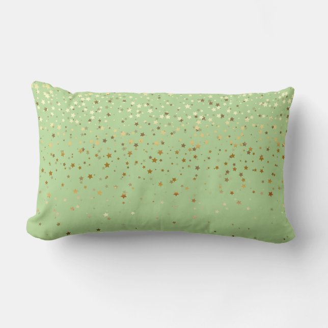 Almohada lumbar de estrellas doradas pequeñas para (Anverso)