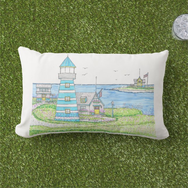 Almohada lumbar de faro Americana (Césped)