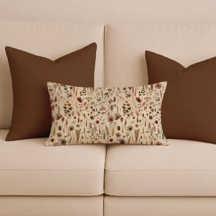 Almohada Lumbar de Flor Prensada de Herbario Vinta