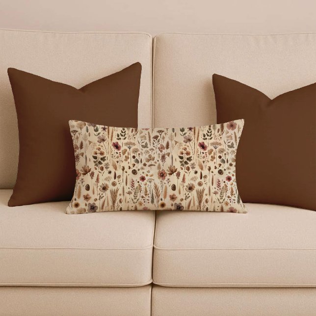 Almohada Lumbar de Flor Prensada de Herbario Vinta (Lumber Pillow)
