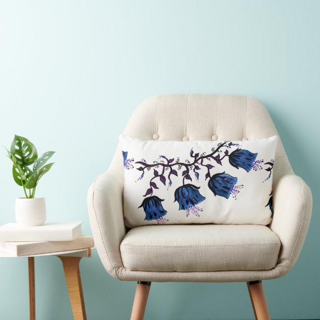 Almohada lumbar de flores de enredadera de campana (Silla)