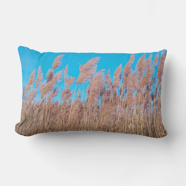 Almohada Lumbar de Foto de Naturaleza de Pastos de (Anverso)