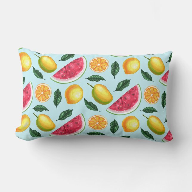 Almohada Lumbar de Frutas Tropicales (Anverso)