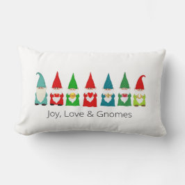 Almohada lumbar de gnomos de Navidad, amor y alegr