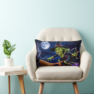 Almohada lumbar de Halloween/Bruja