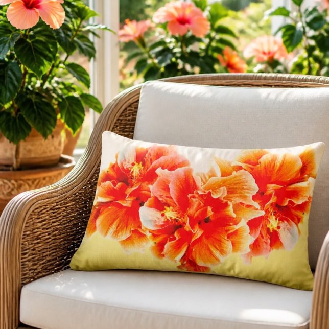 Almohada Lumbar de Hibisco Naranja (Amarillo) (Subido por el creador)