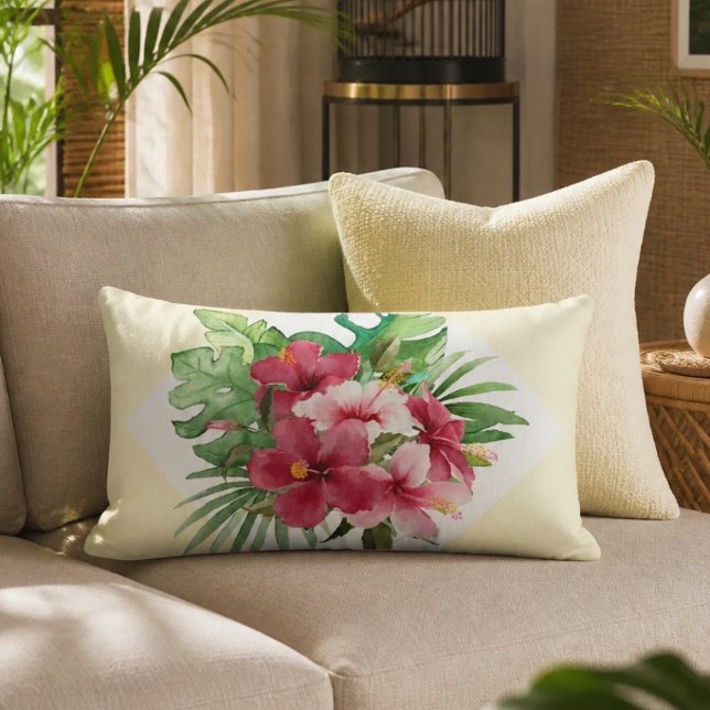 Almohada Lumbar de Hibisco Rosa (Subido por el creador)