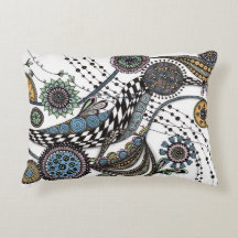 Almohada lumbar de ilusión óptica Zentangle artíst