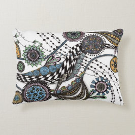 Almohada lumbar de ilusión óptica Zentangle artíst